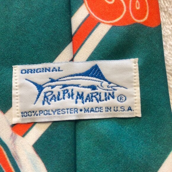 ORIGINAL Ralph Marlin Vintage 1990's CFL Miami Dolphins Tie - Picture 3 of 7